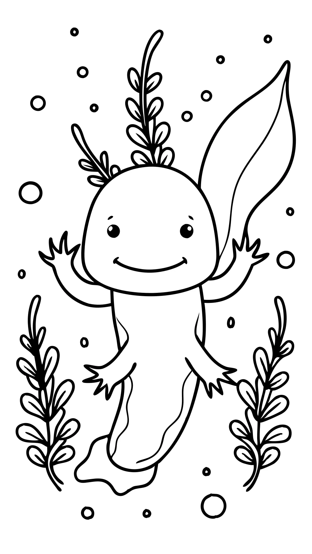 página de color axolotl